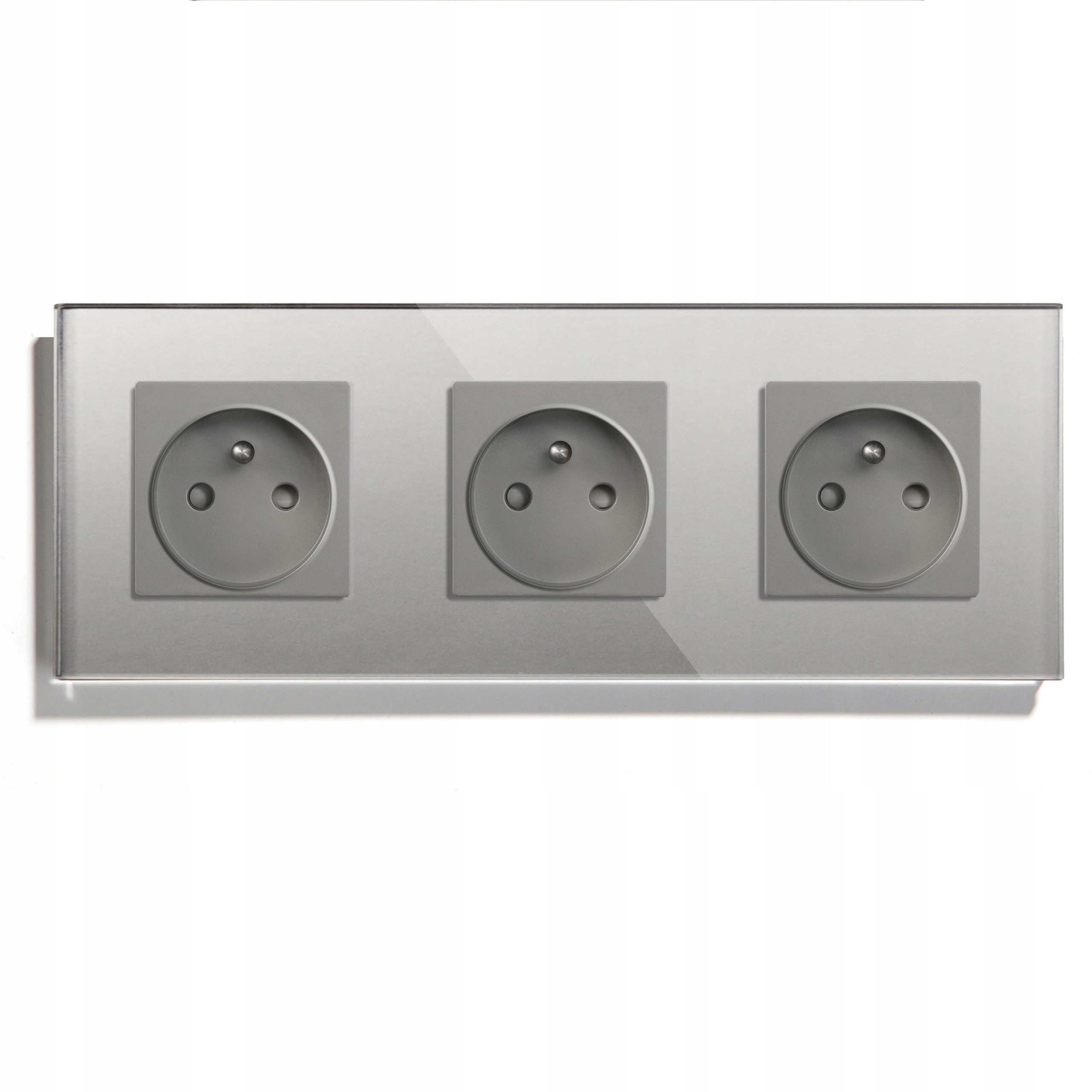 Elektrická Skleněná Zásuvka Trojitá Kontakt 16A Zásuvka 230V Rámeček 228 mm