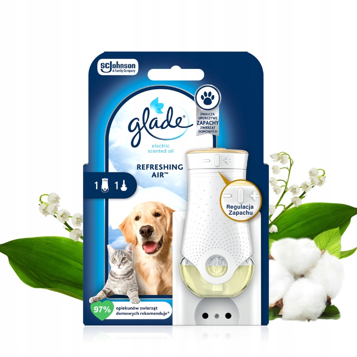 ELEKTRYCZNY ODŚWIEŻACZ POWIETRZA GLADE PETS + WKŁAD NEUTRALIZUJĄCY ZAPACHY