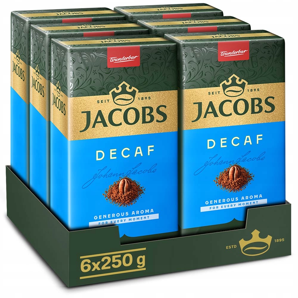 Kawa bezkofeinowa mielona Jacobs Decaf 6x 250g