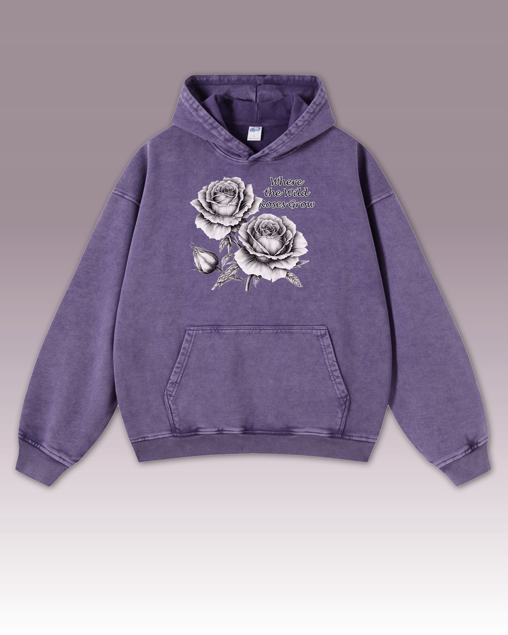 Mikina Wild Roses Kde rostou Divoké růže Květiny Vintage Fialová M