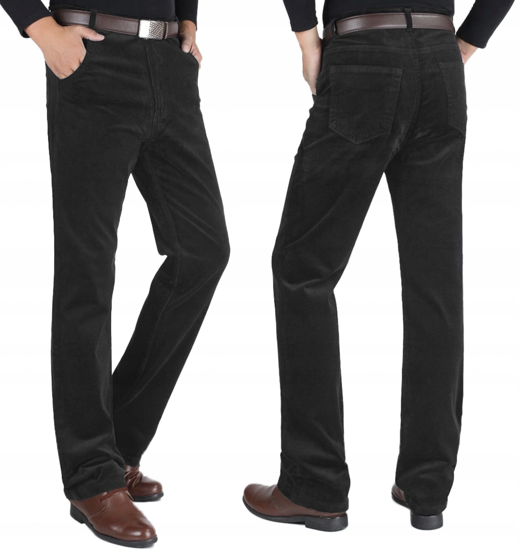 Pánské manšestrové kalhoty Taner velikost 88 cm/36, černé