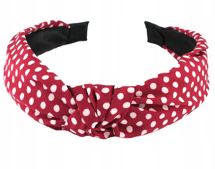 OPASKA DO WŁOSÓW SUPEŁ WĘZEŁ CZERWONA BIAŁE GROSZKI
