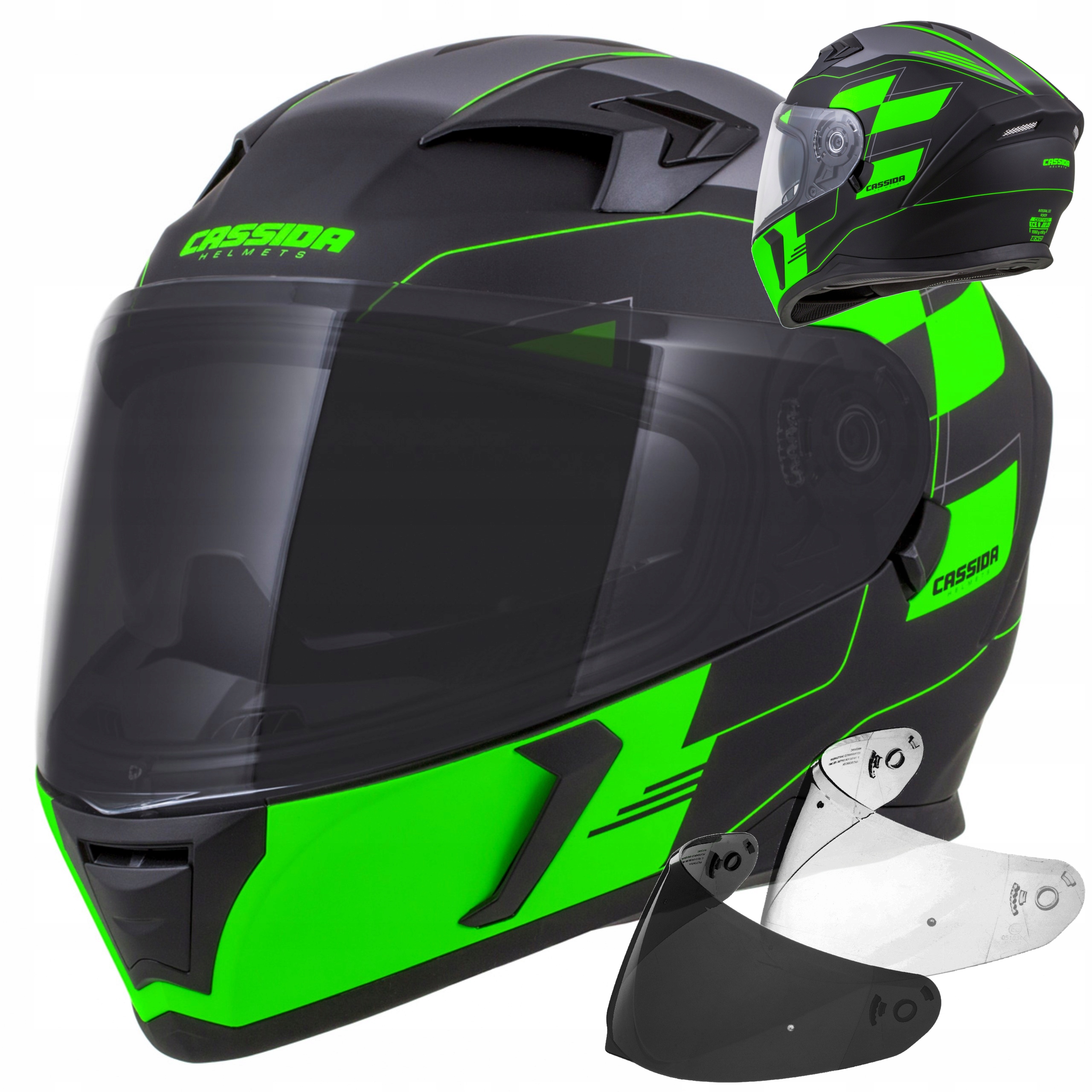 KASK MOTOCYKLOWY CASSIDA 3.0 ROX + CZARNA SZYBA S