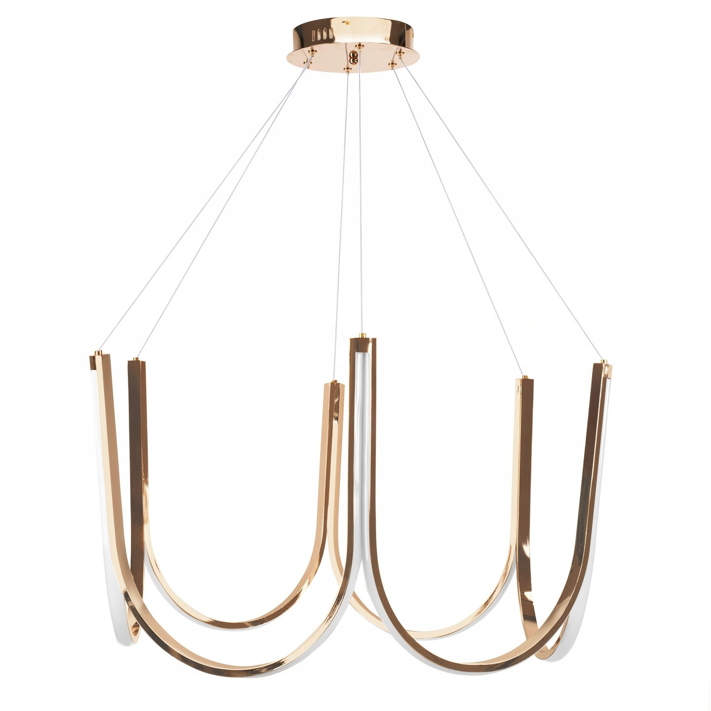 Závesná Led Lampa Zlatá Stropná Veľká XXL 80 cm Moderná Do Obývačky