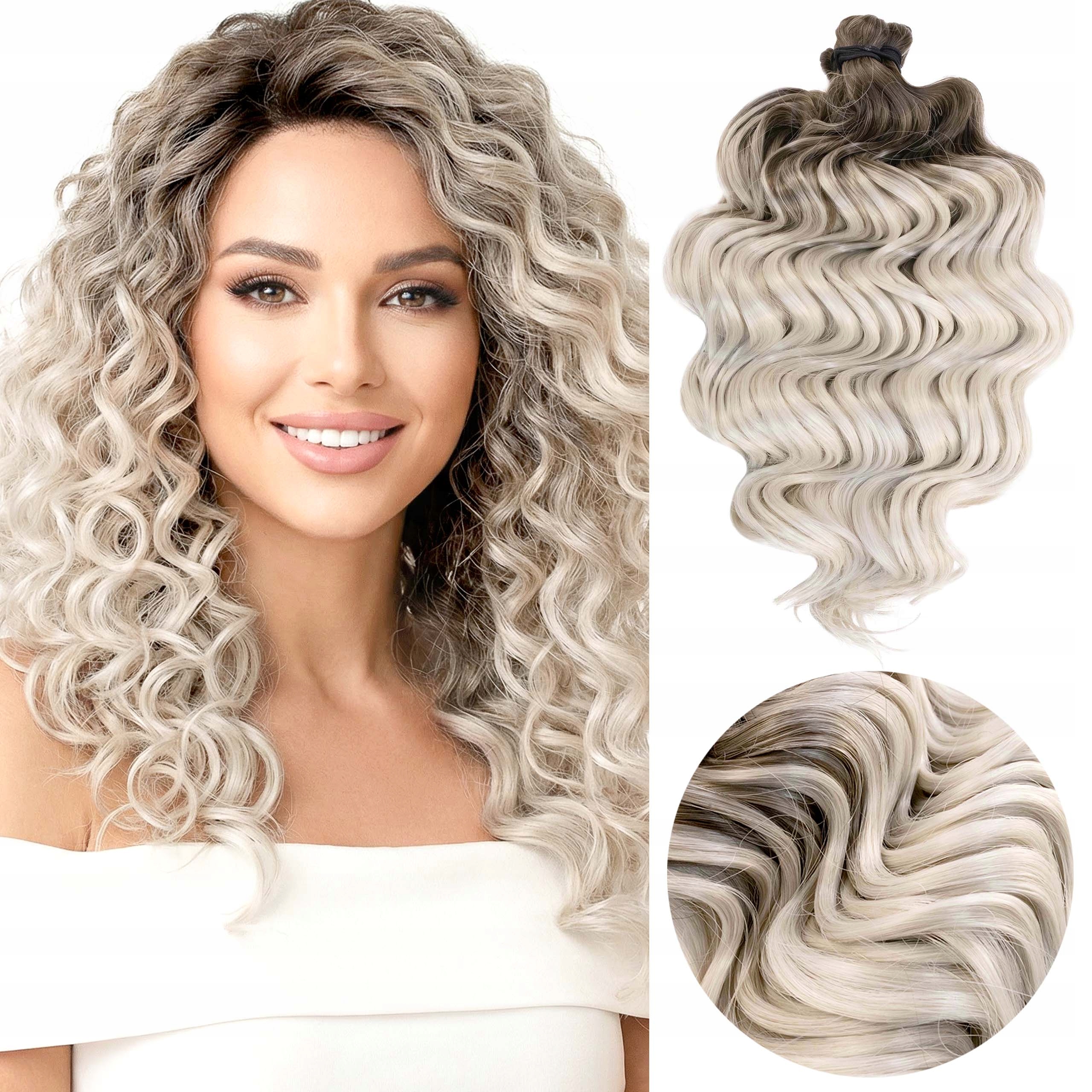Włosy syntetyczne sztuczne Afroloki Amelia 30cm 200g chłodny blond ombre