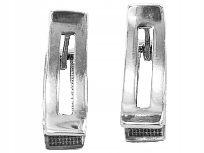 Stříbrné náušnice 925, obdélníkové, prolamované rámečky, čárky bez kamenů