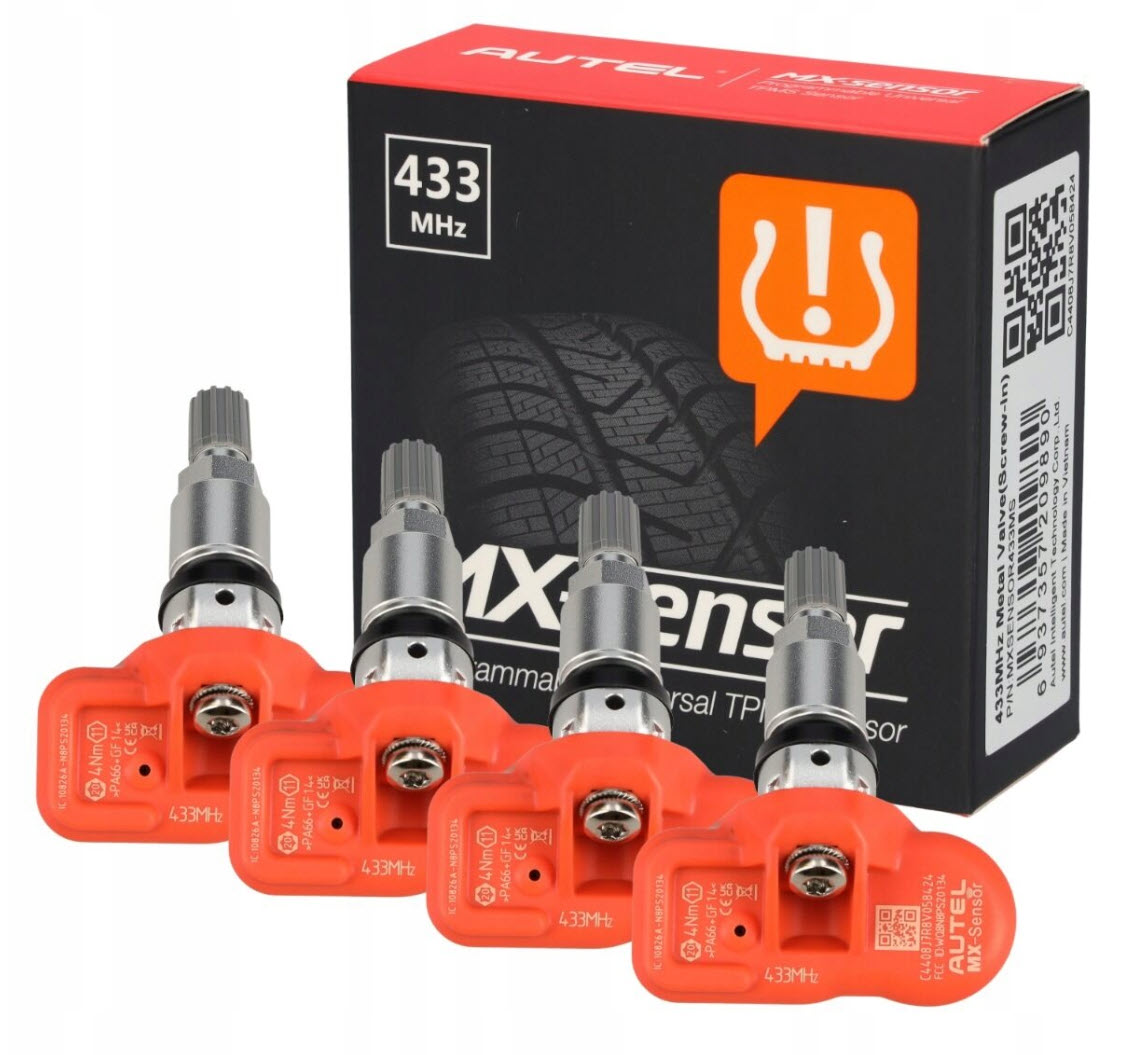 Snímač tlaku pneumatík kolies Tpms Autel MX Kovový senzor 433 MHz (4 snímače)