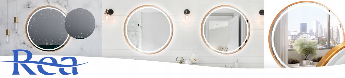 LUSTRO WISZĄCE PODŚWIETLANE LED RÓŻOWE ZŁOTO ROSE GOLD RAMA OKRĄGŁE 50cm Przeznaczenie Do kuchni Do łazienki Do pokoju Do przedpokoju Do sklepu Do studia