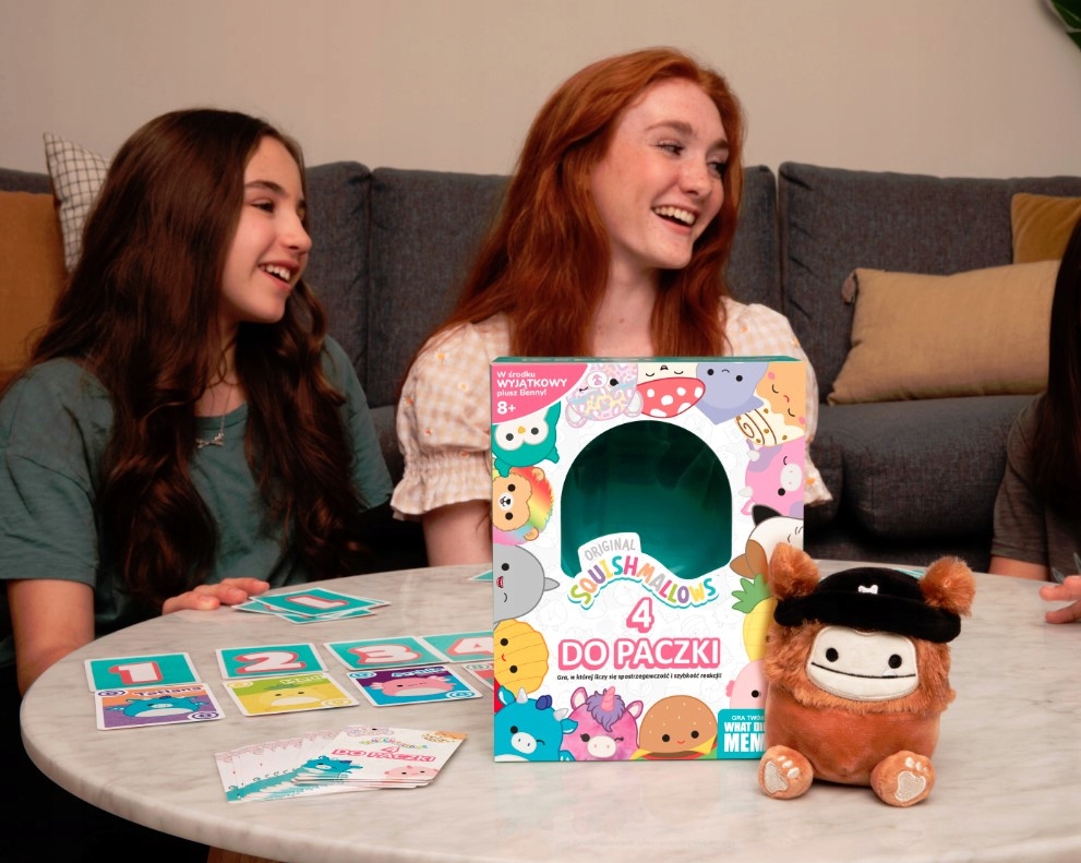 SQUISHMALLOWS GRA KARCIANA 4 DO PACZKI + MASKOTKA PLUSZ DLA DZIECI EPEE Nazwa Squishmallows – 4 do paczki