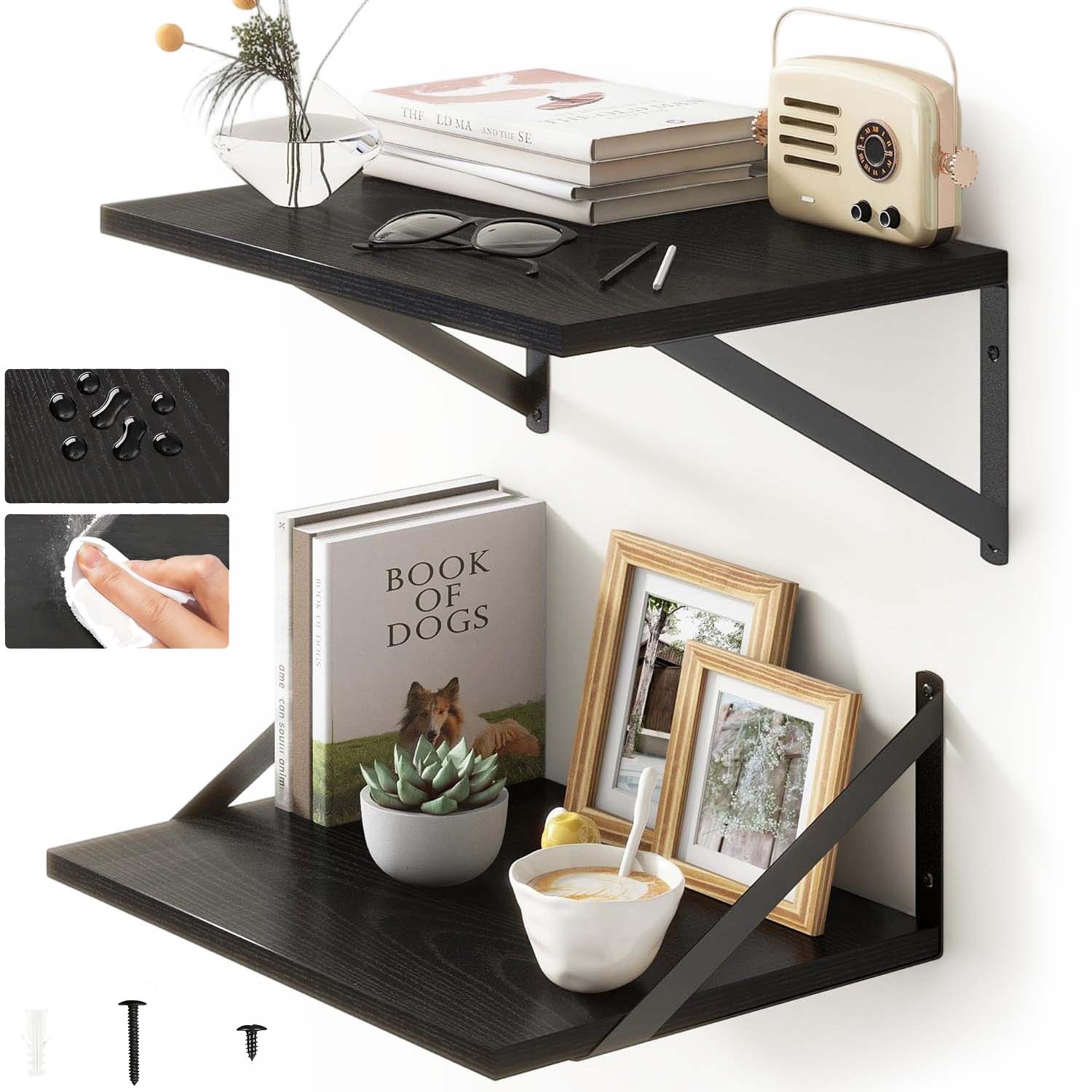 Závěsná Nástěnná Police Loft Koupelnová Police Rustikální Deska 2KS 40X 30CM