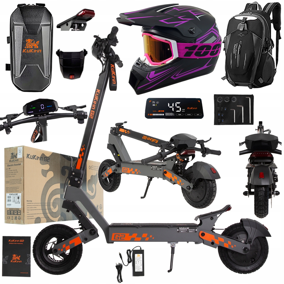 Kukirin G2 2026 Nové skládací elektrické vozidlo 1200W 45KM/H 15Ah 48V 10"