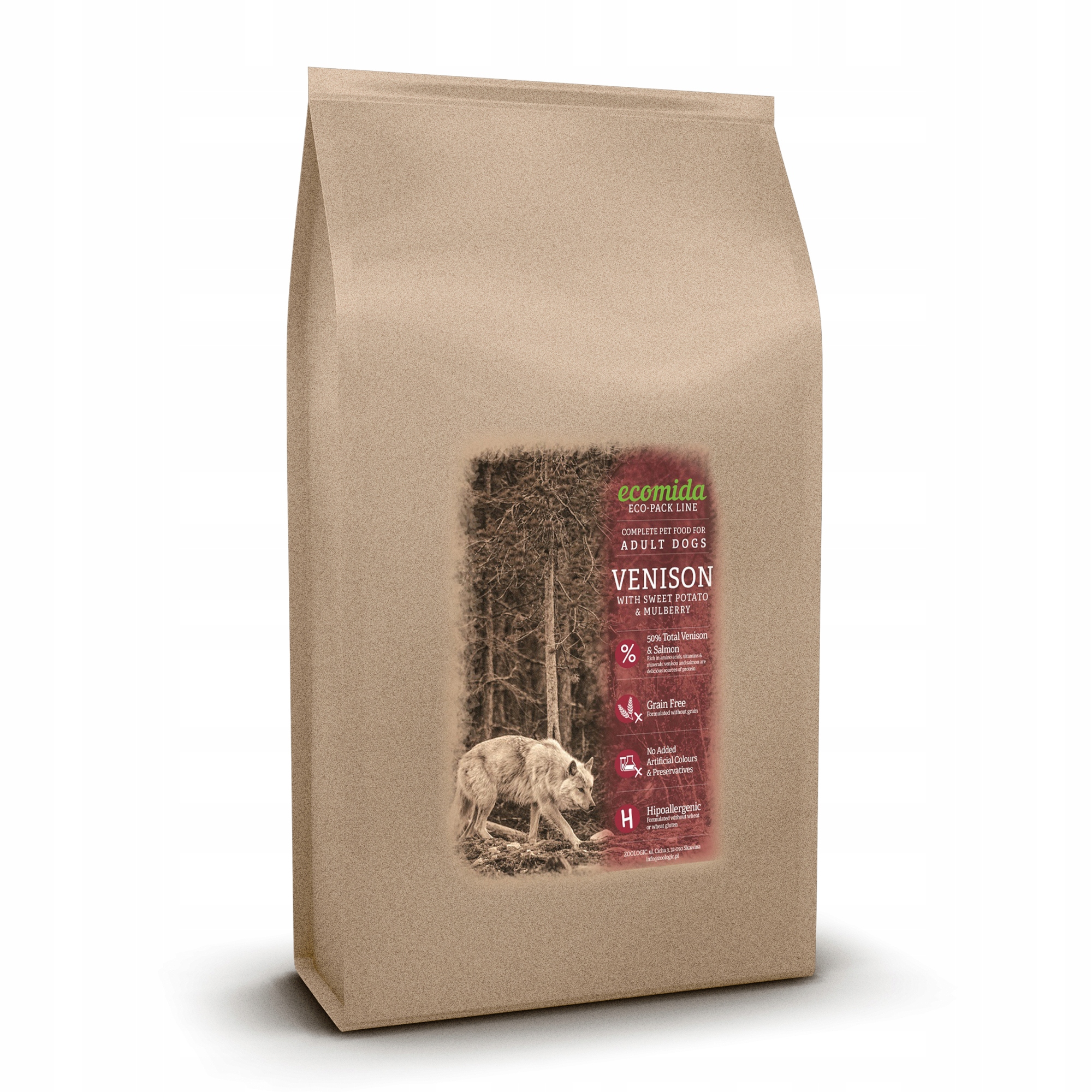 Ecomida Hypo. Bez obilovin Jelen, Losos 6 kg dospělý pes