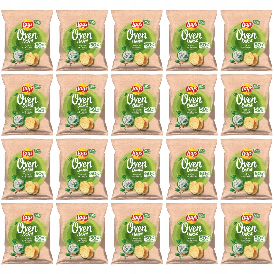 Lay's Oven Baked pečený Chipsy jogurt s bylinkami 40 g x 20 kusů