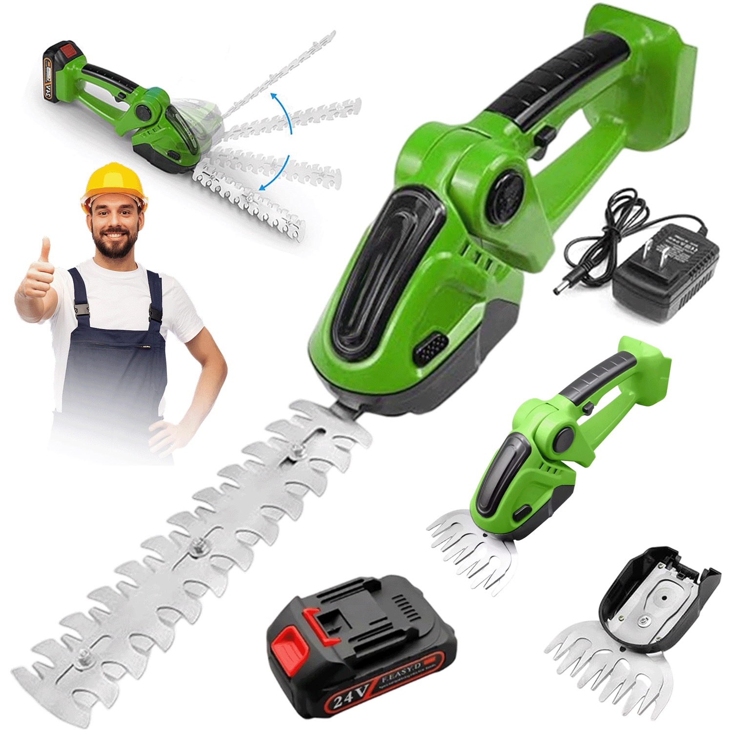 Elektrický Akumulátorový Vyžínač Na Trávy Keř 2V1 Lehký