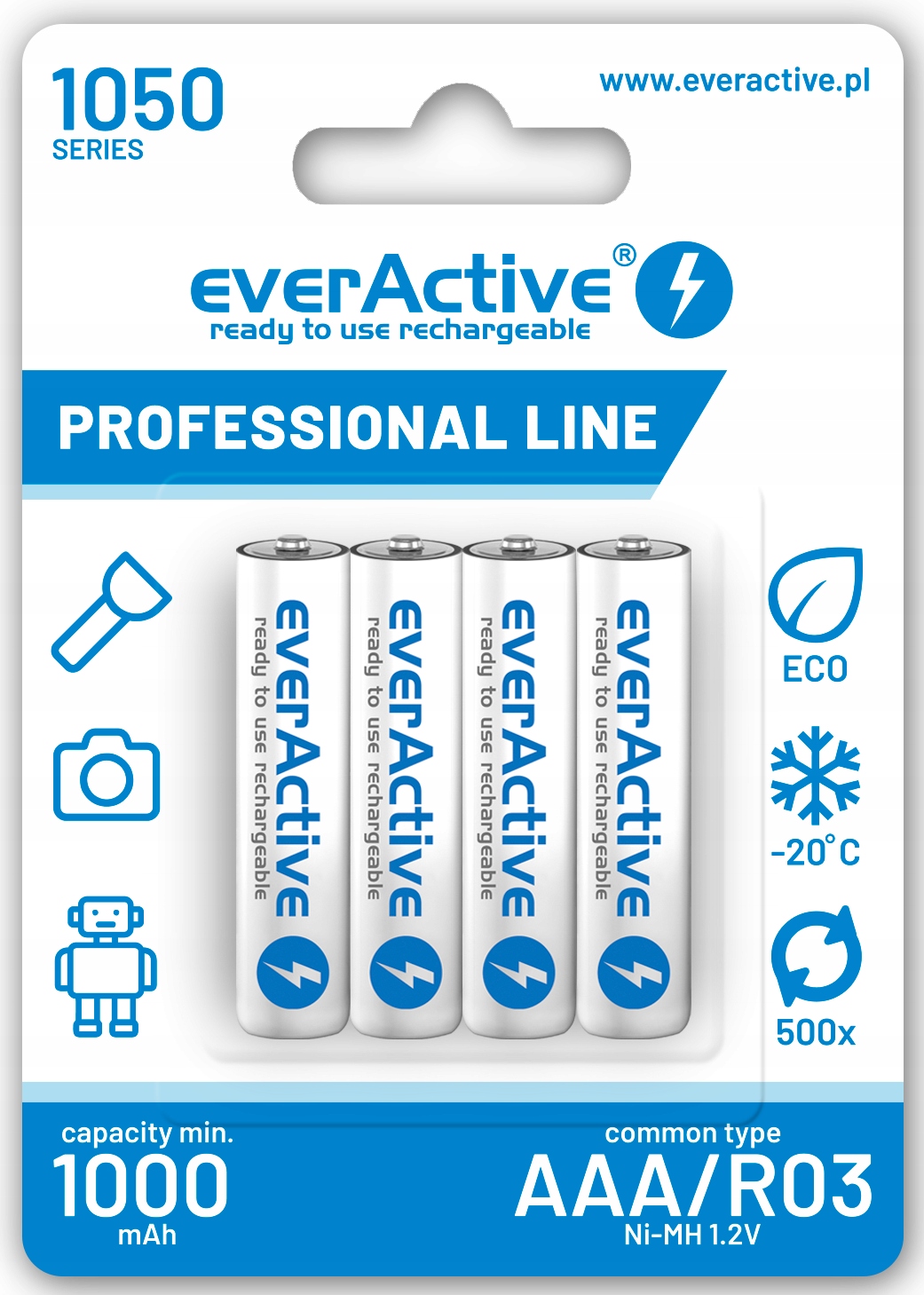 4x AKU everActive R03 1050 professional line