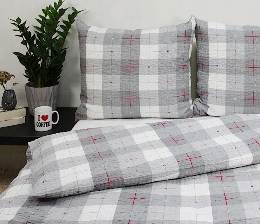 

Pościel z kory Extra 160x200 100% kratka szara