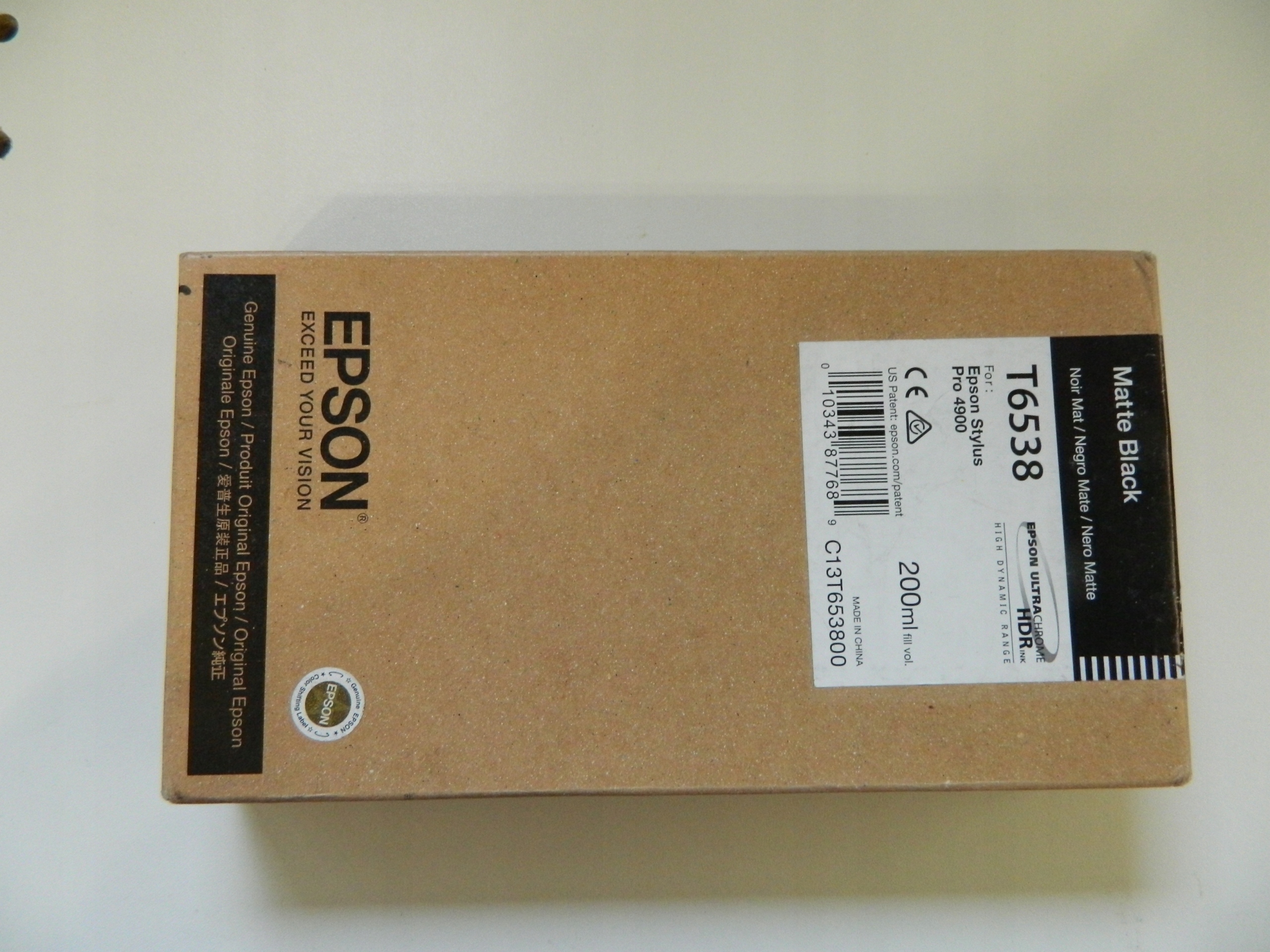 Tusz Epson T6538 Matte Black Originál C13T653800 200 ml