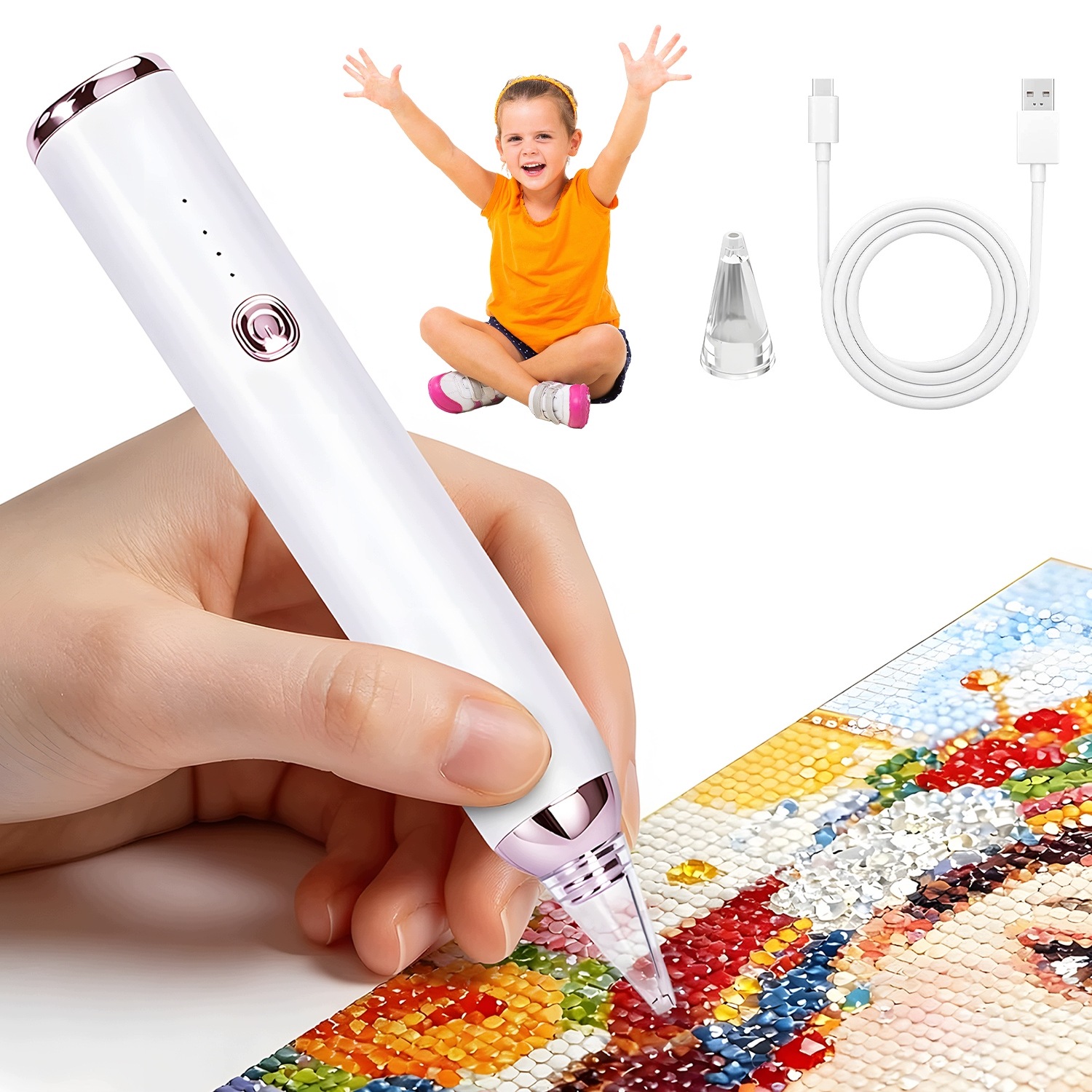 Propiska Diamantový Jako Dárek Elektrický Regulovatelná Rychlost Usb Diy