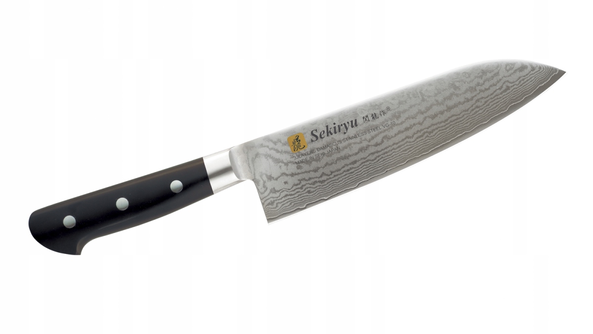 Kuchynský nôž Japonsky Santoku Univerzálny 180 mm Sekiryu Totemo