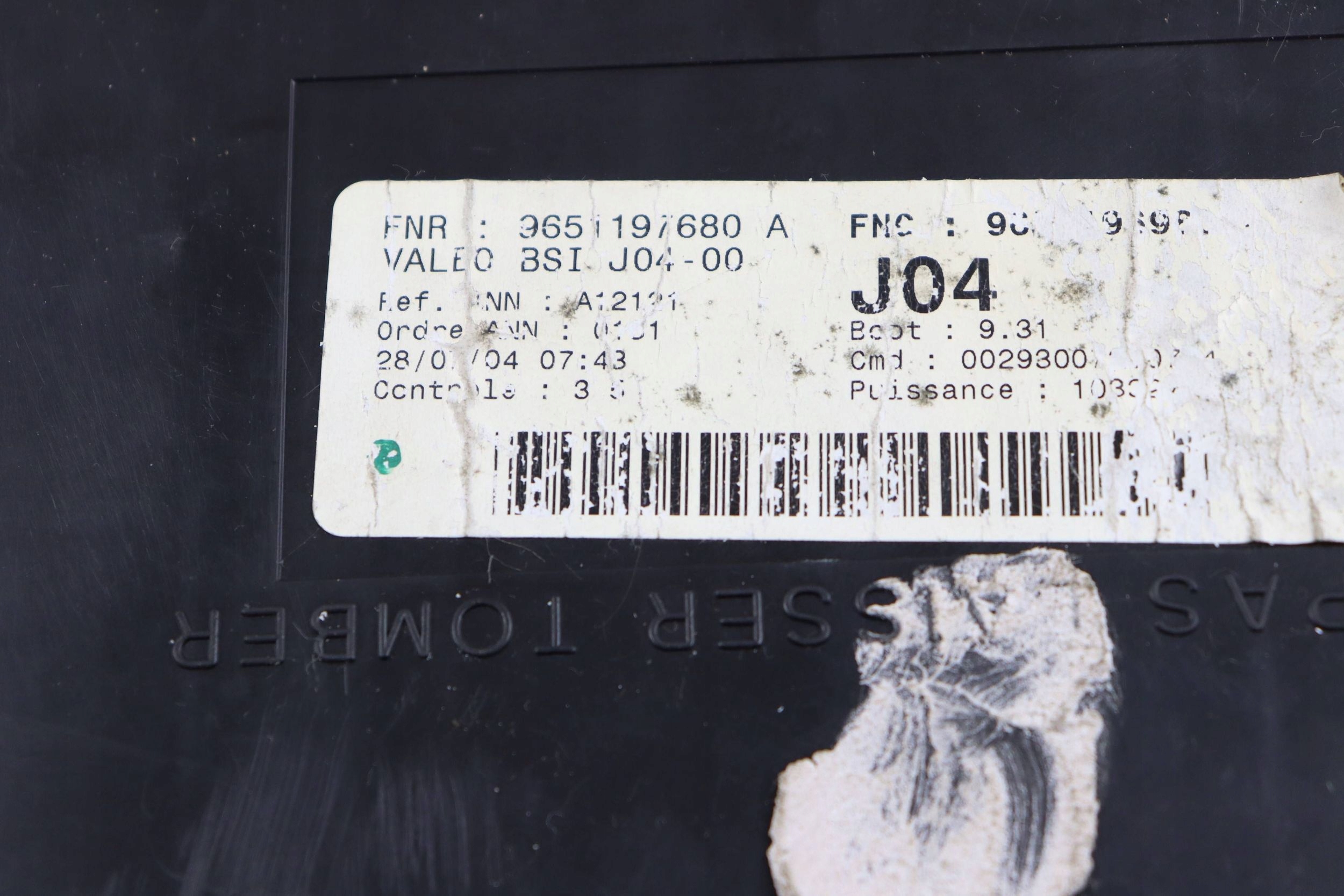 CITROEN PEUGEOT module compartment control unit BSI 9651197680A 9651196980A