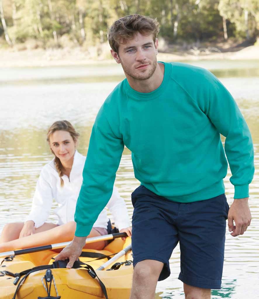 BLUZA FRUIT OF THE LOOM Raglan Black XL Rękaw długi rękaw