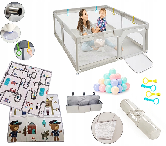 ISERE PREMIUM ДИТЯЧА РУЧКА 120x120 FOAM MAT кульки ОРГАНІЗАТОР ГУБКА