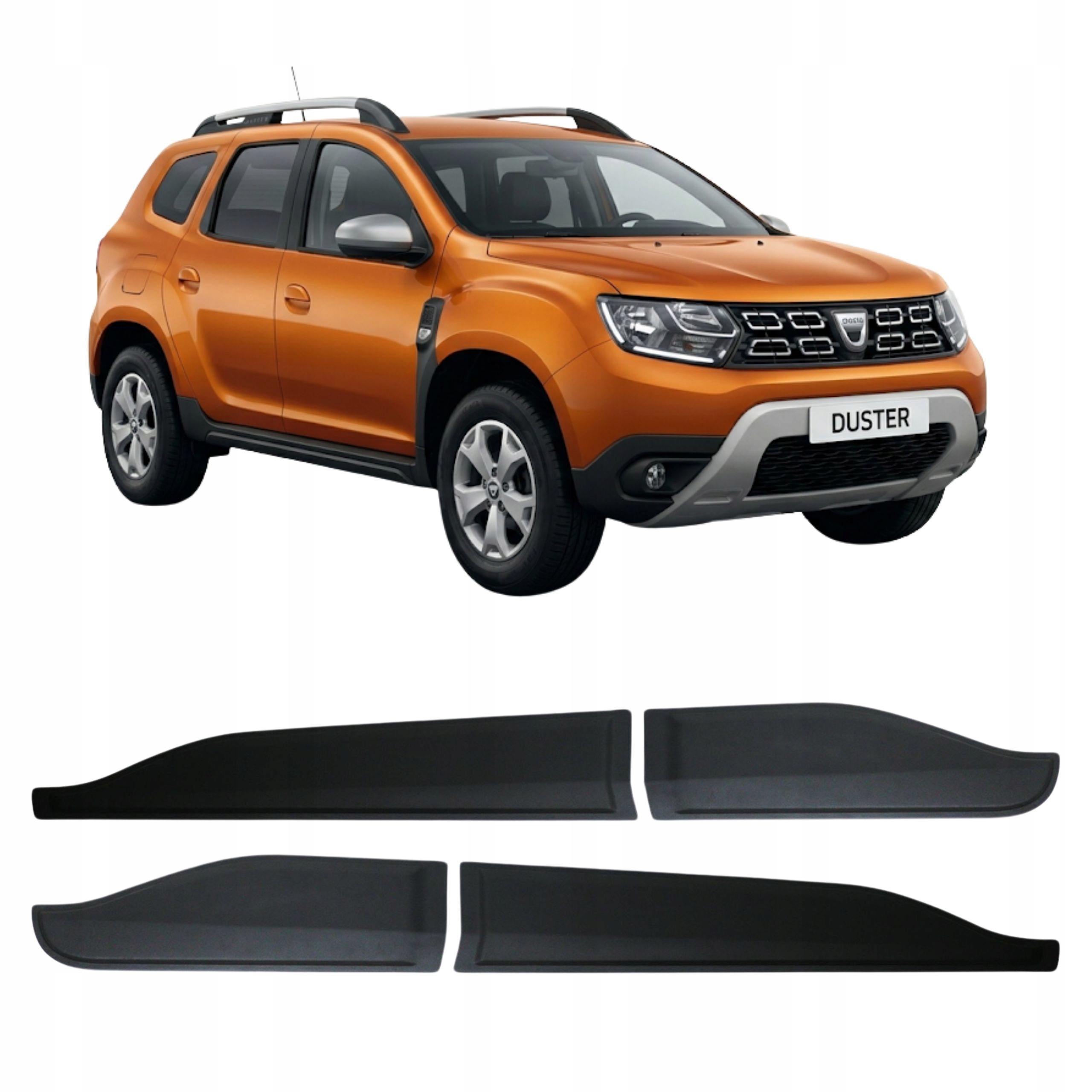 Ochranné krytky na boční dveře komplet černé Dacia Duster od roku 2018