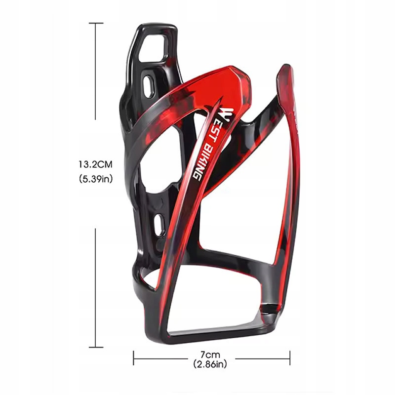 Koszyk rowerowy do roweru na bidon czarno - czerwony Model 0704037