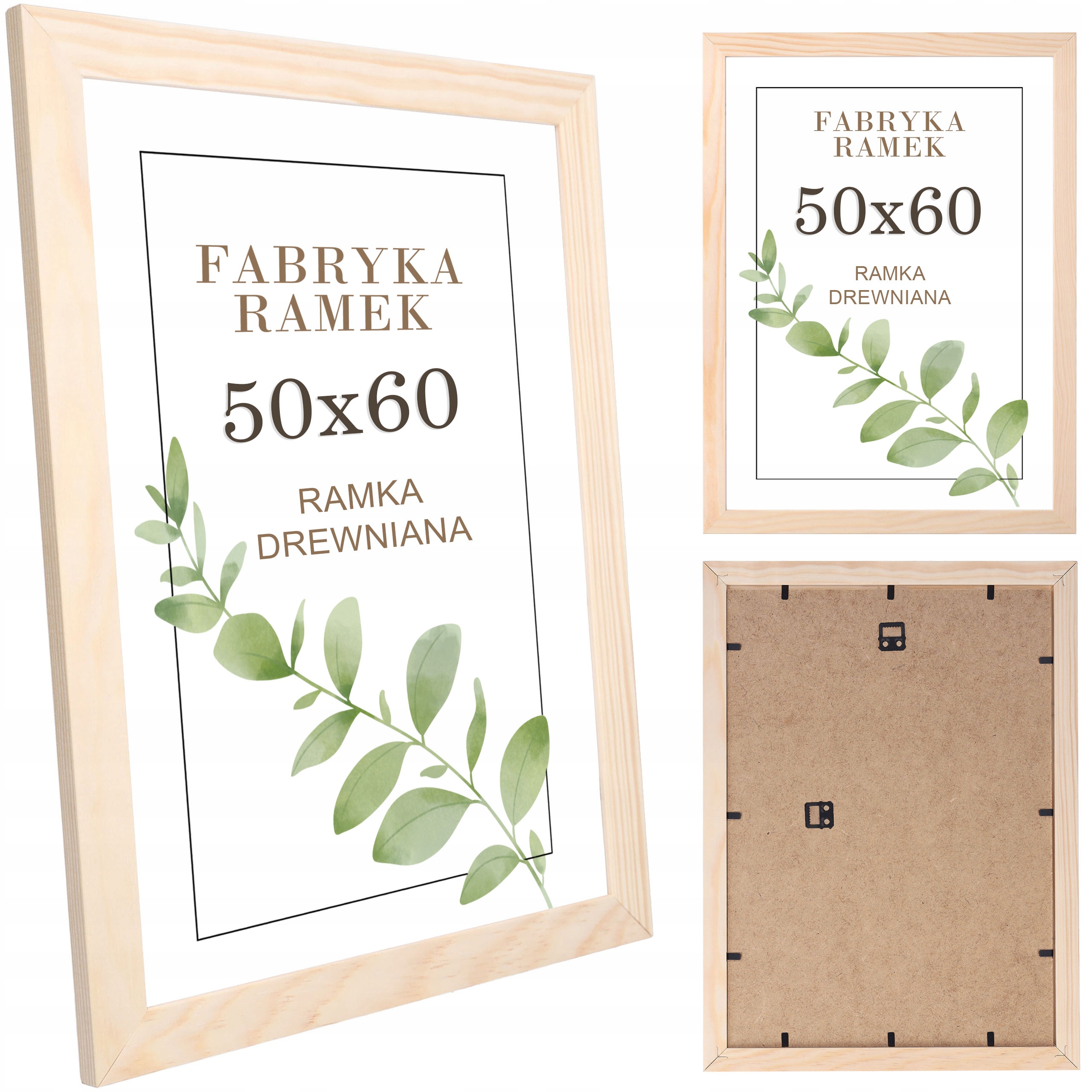 

Ramka 50x60 sosnowa drewniana ramki surowa