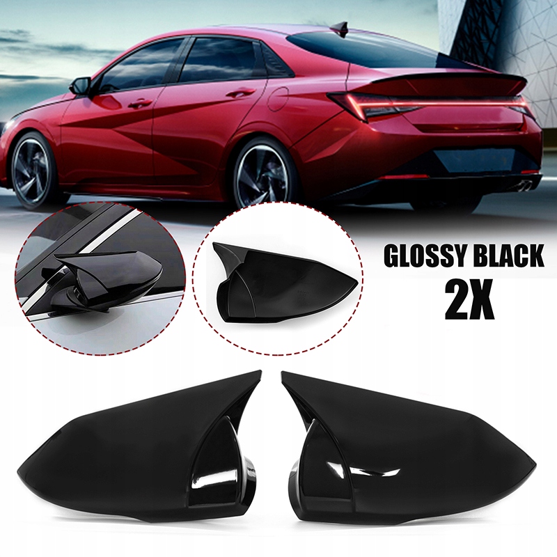 Osłona lusterka błyszcząca czarna obudowa samochodu dla Hyundai Elantra 2021 2022