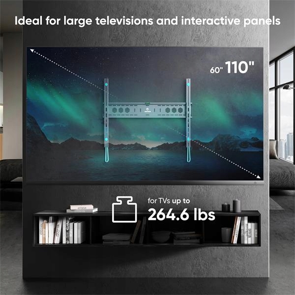 Onkron pevný Tv držiak na stenu pre 60 až 110-palcové Led Tv, 120 kg,…