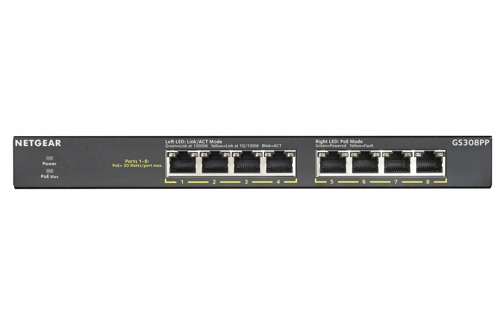 Netgear Przełącznik Niezarządzalny GS308PP 8x1Gb PoE