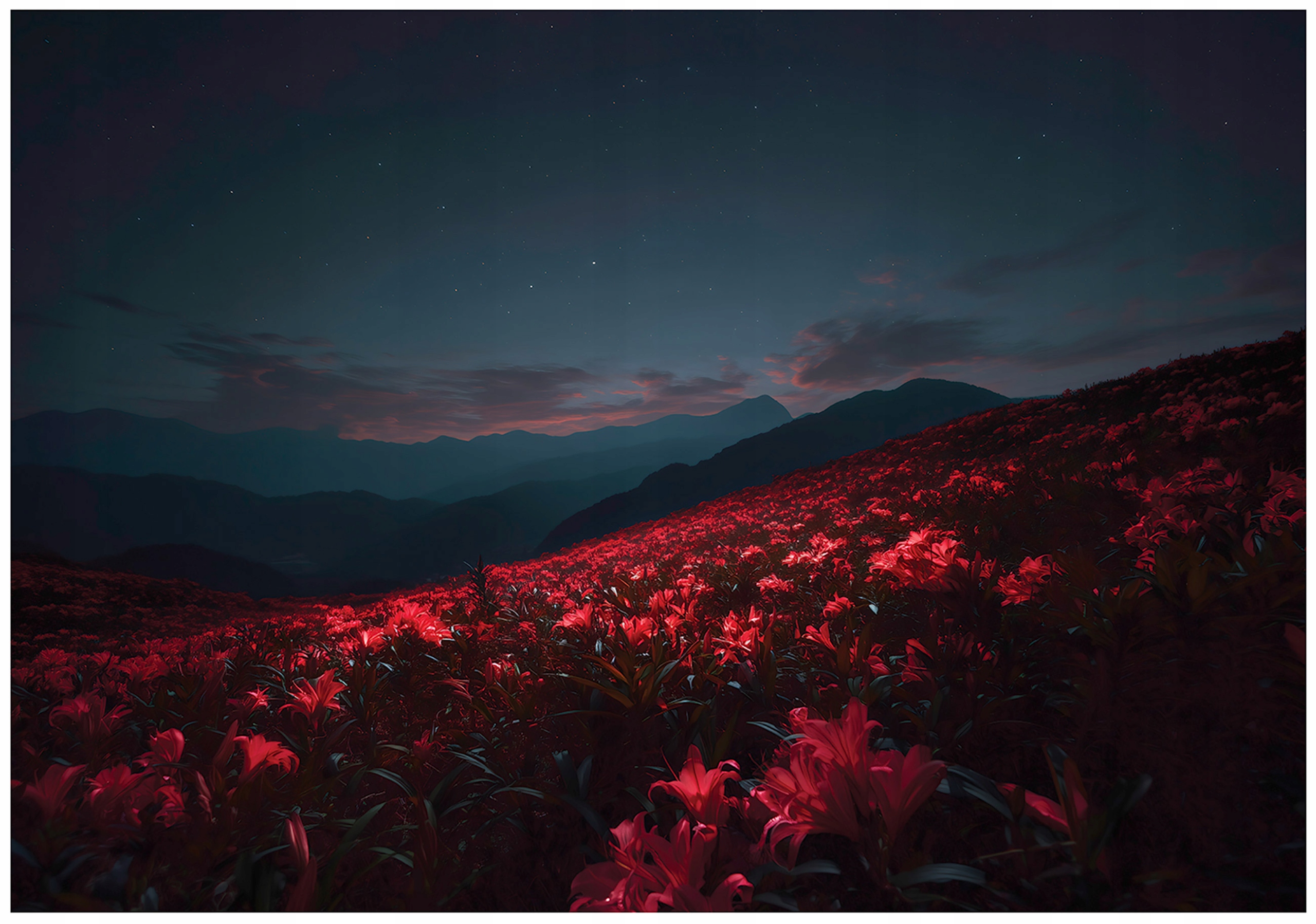 Strukturální Vinylová Fototapeta Květiny Pole Krajina Příroda Nebe 312x219