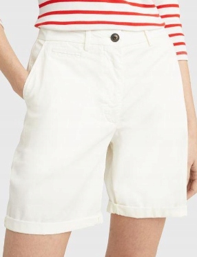 Tommy Hilfiger Dámské látkové kraťasy WW0WW37772 Ybl ecru vel. 40