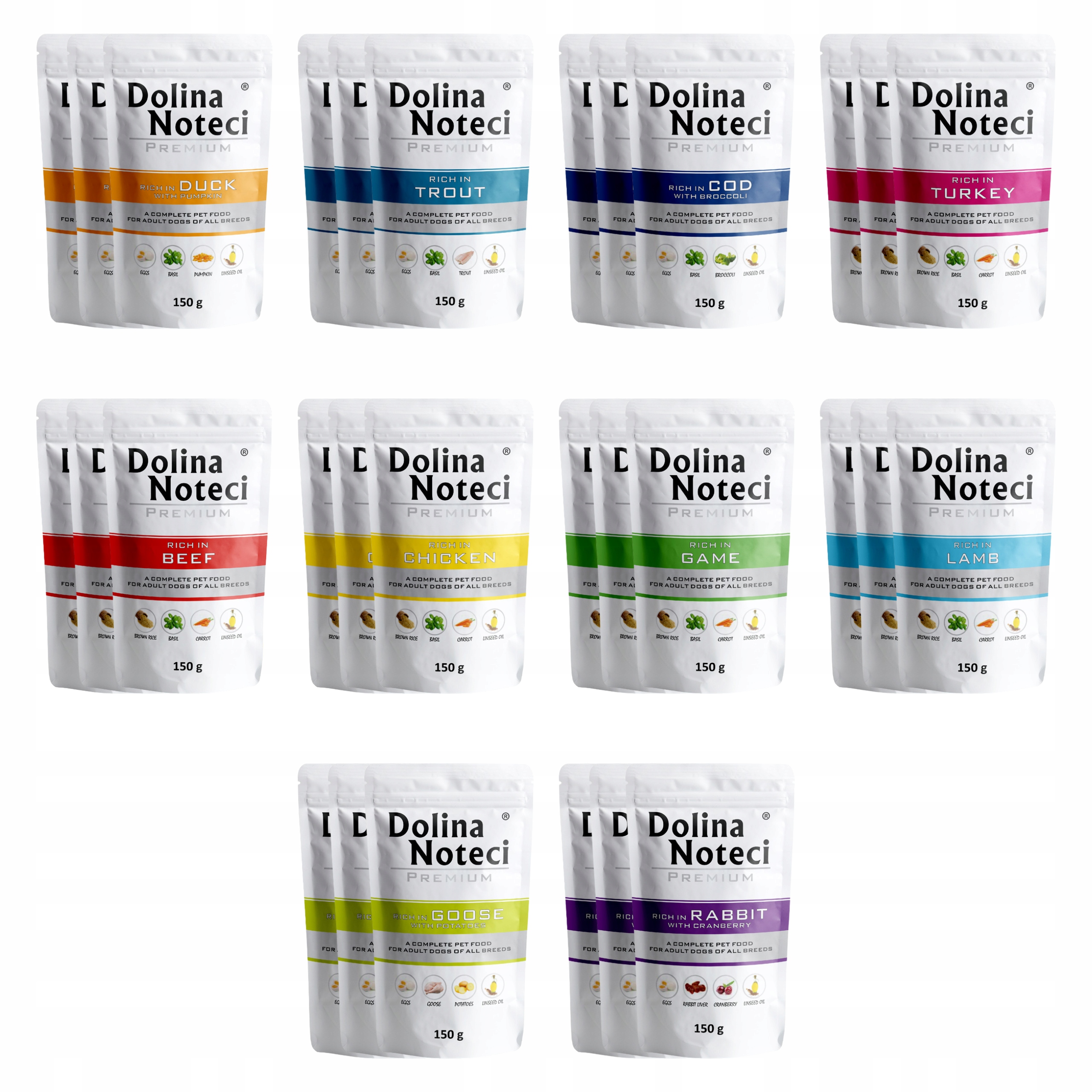 Dolina Noteci Premium MIX Smaków 30 x 150g bezzbożowa karma dla psa