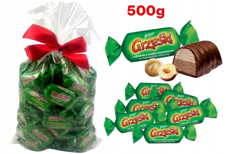 Cukierki Goplana Grześki Orzechowe Czekoladzie dzieci urodziny 500g