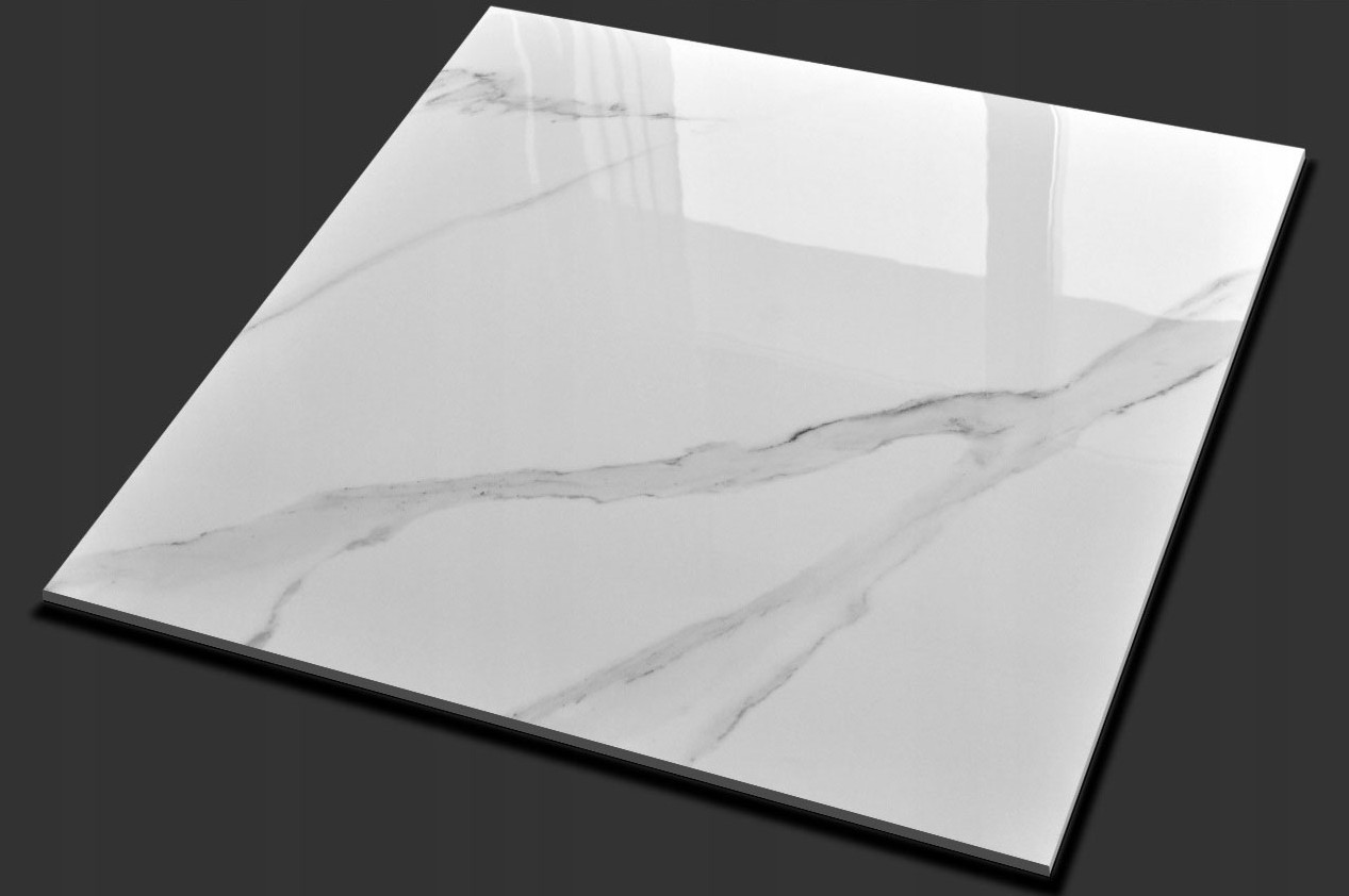 PŁYTKI PODŁOGOWE ŚCIENNE GRES BIAŁY MARMUR POŁYSK 60x60 CERAL