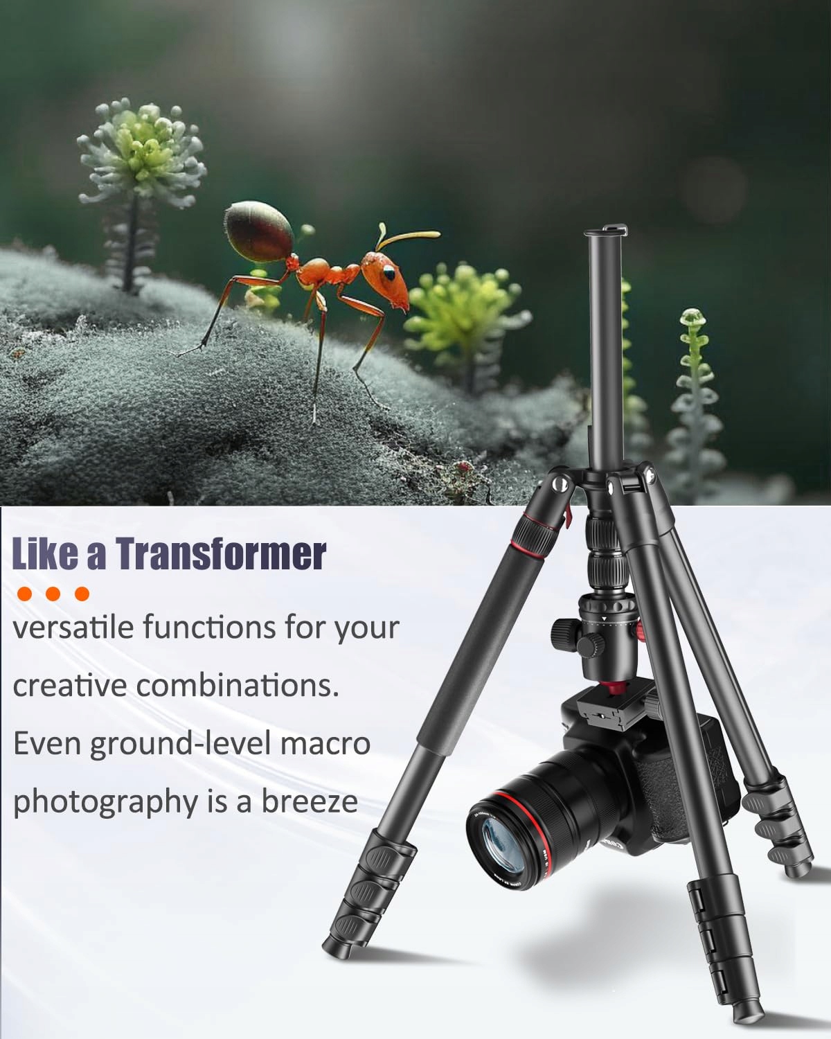 CAMBOFOTO Statyw Profesjonalny 188 cm Przenośny Statyw i Monopod 191 cm — miniatura 3