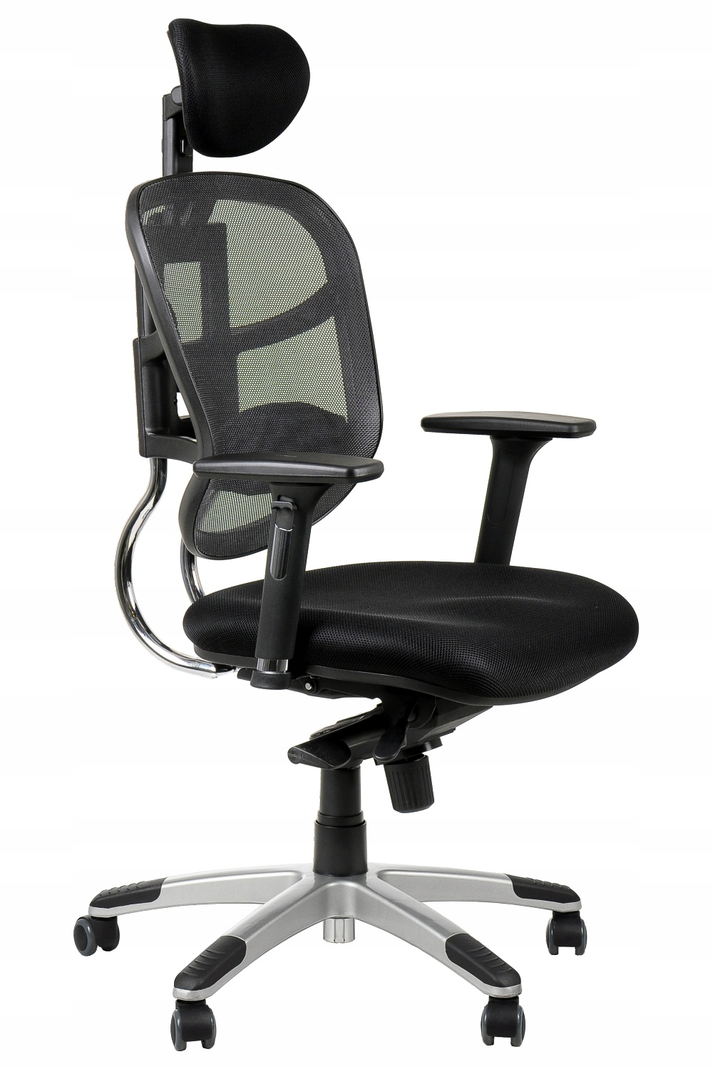 Krzesło Obrotowe HN-5018 Szare Ergonomiczne Krzesło Biurowe z Siatką
