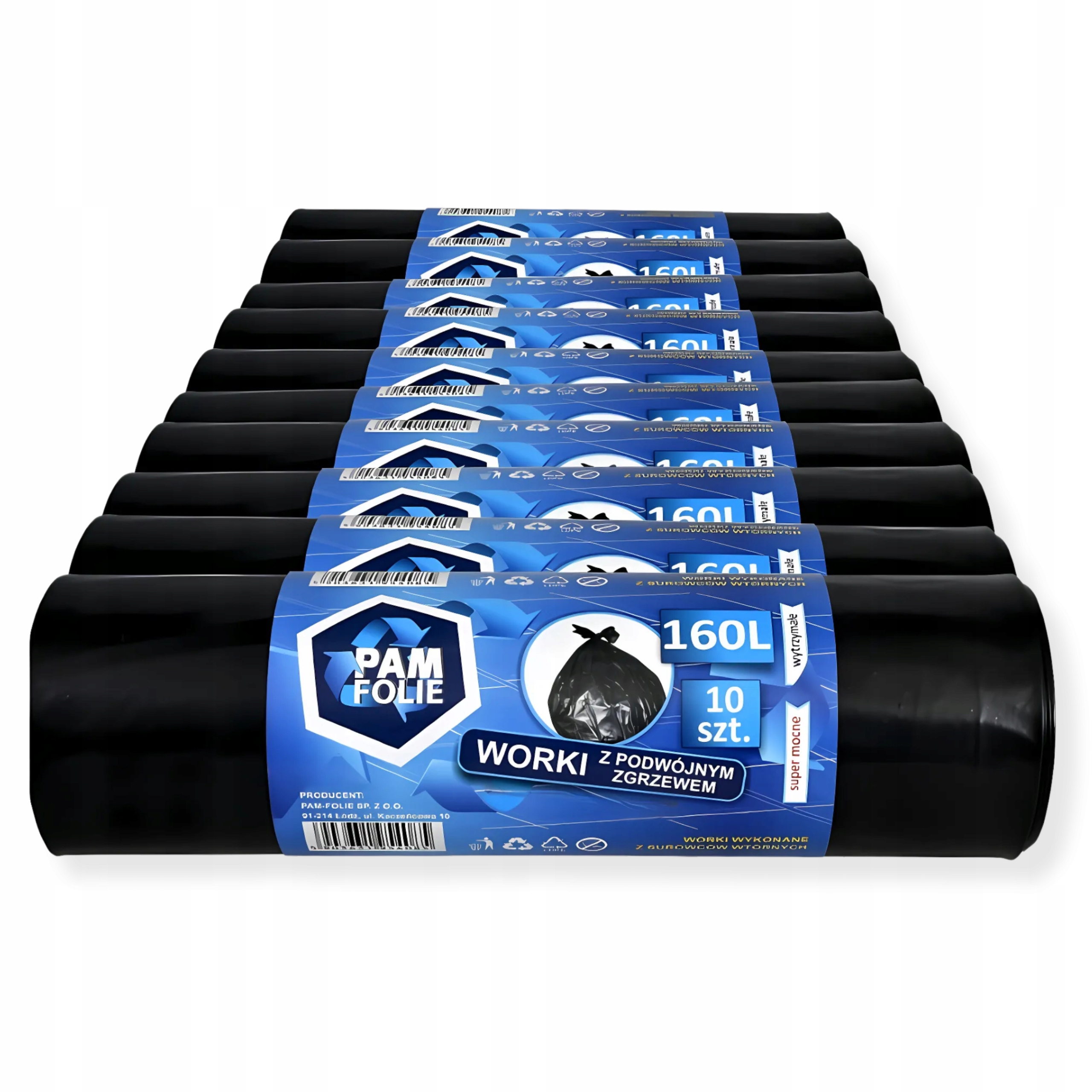 Levně Pytle Na Odpadky Stavební 160L 100 ks Velké Silné 40 Mikron Pam Folie x10