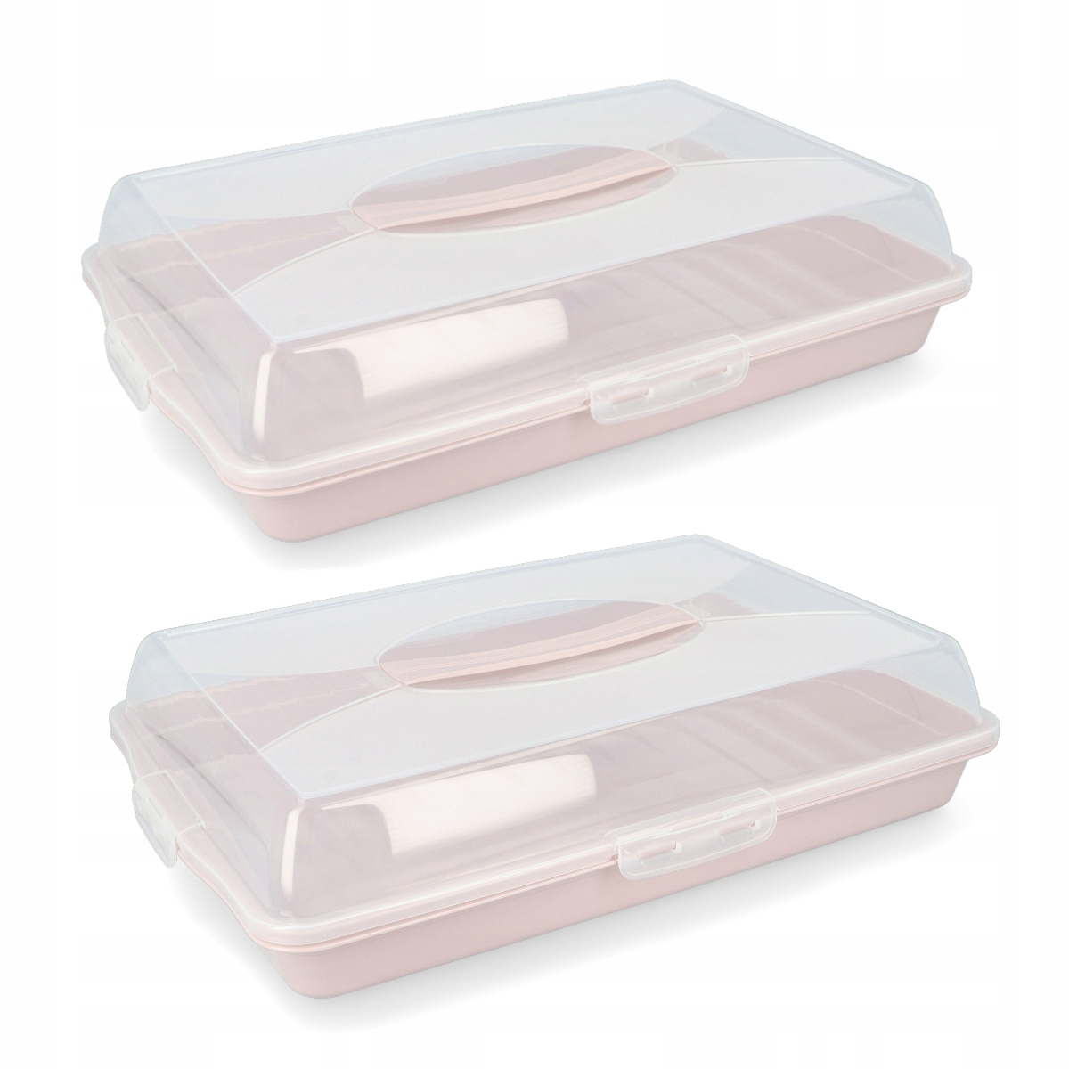 POJEMNIK NA CIASTO TORT WYPIEKI PUDEŁKO NA ŻYWNOŚĆ PROSTOKĄTNE ZESTAW 2SZT