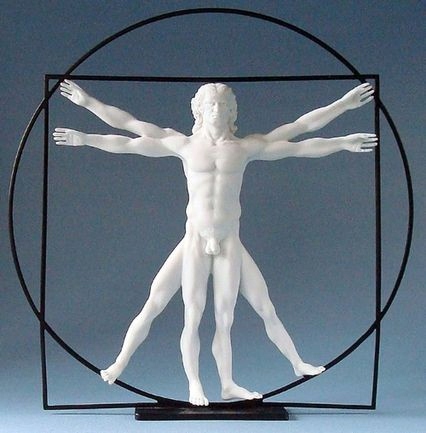 Figurka Parastone Človek Vitruvian Man z kresby Leonardo Da Vinci biela