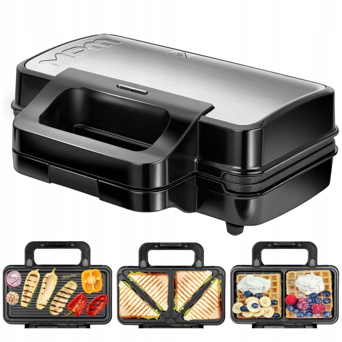 Opiekacz 3W1 Mpm MOP-43M Gofrownica Grill Do Kanapek Toster Sandwich 1000W