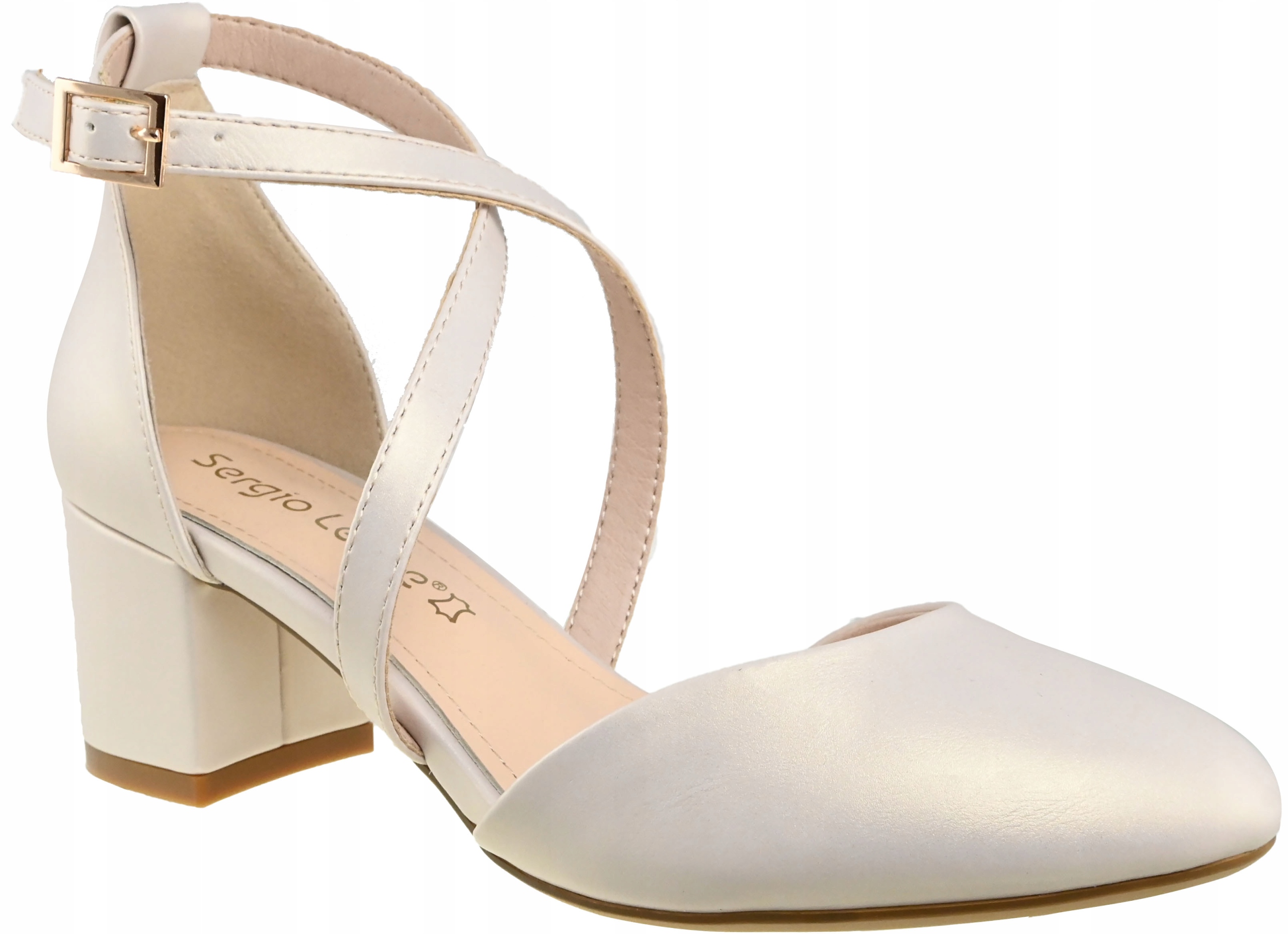 Sandały Sergio Leone SK 824 beż perła r.40