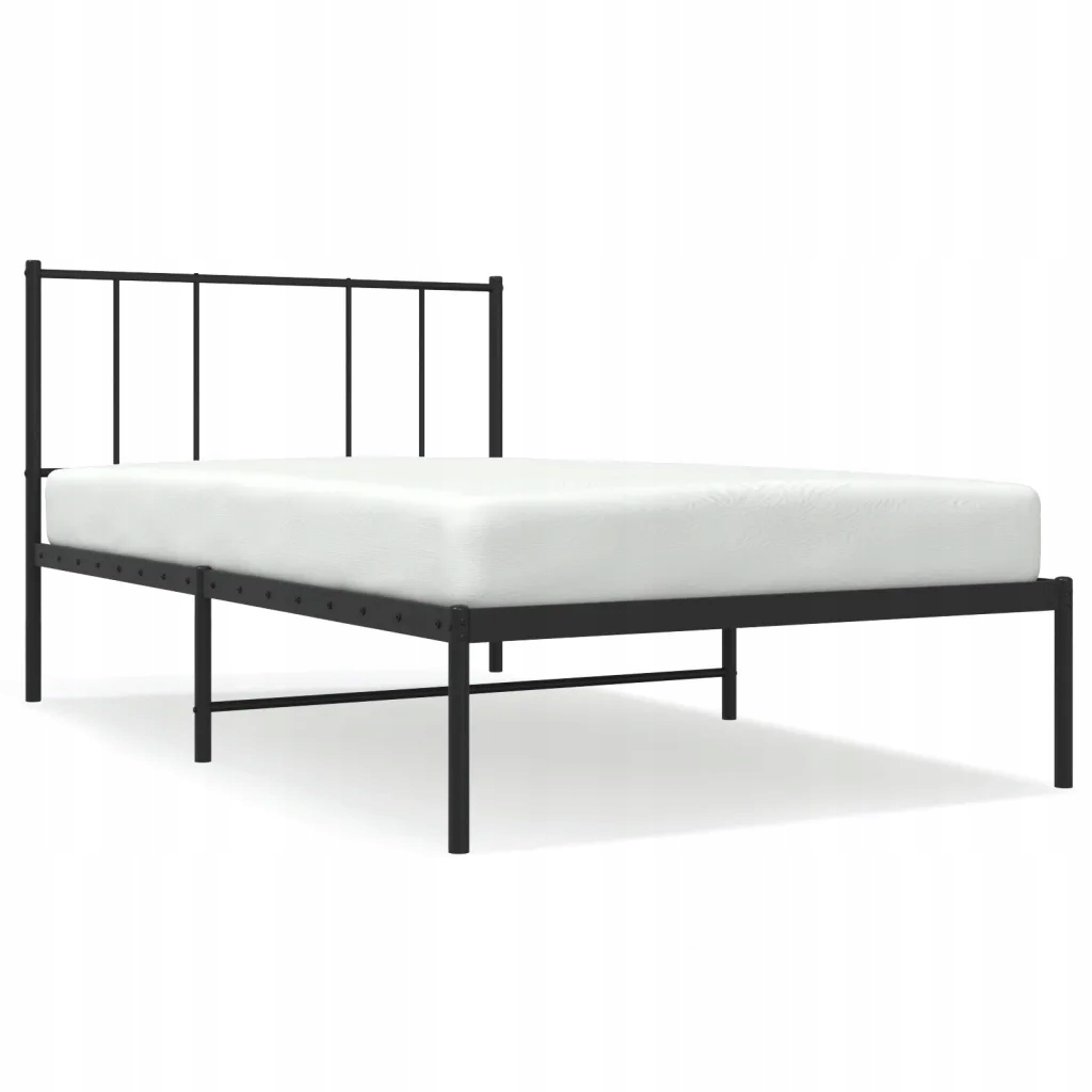 Klasický kovový Rám Postele 207x95x90 cm Černý
