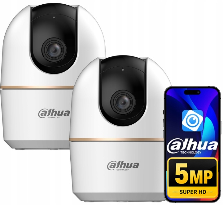 Dvě 5Mpx WiFi kamery Dahua Otočné vnitřní audio chůvičky Hero H5A