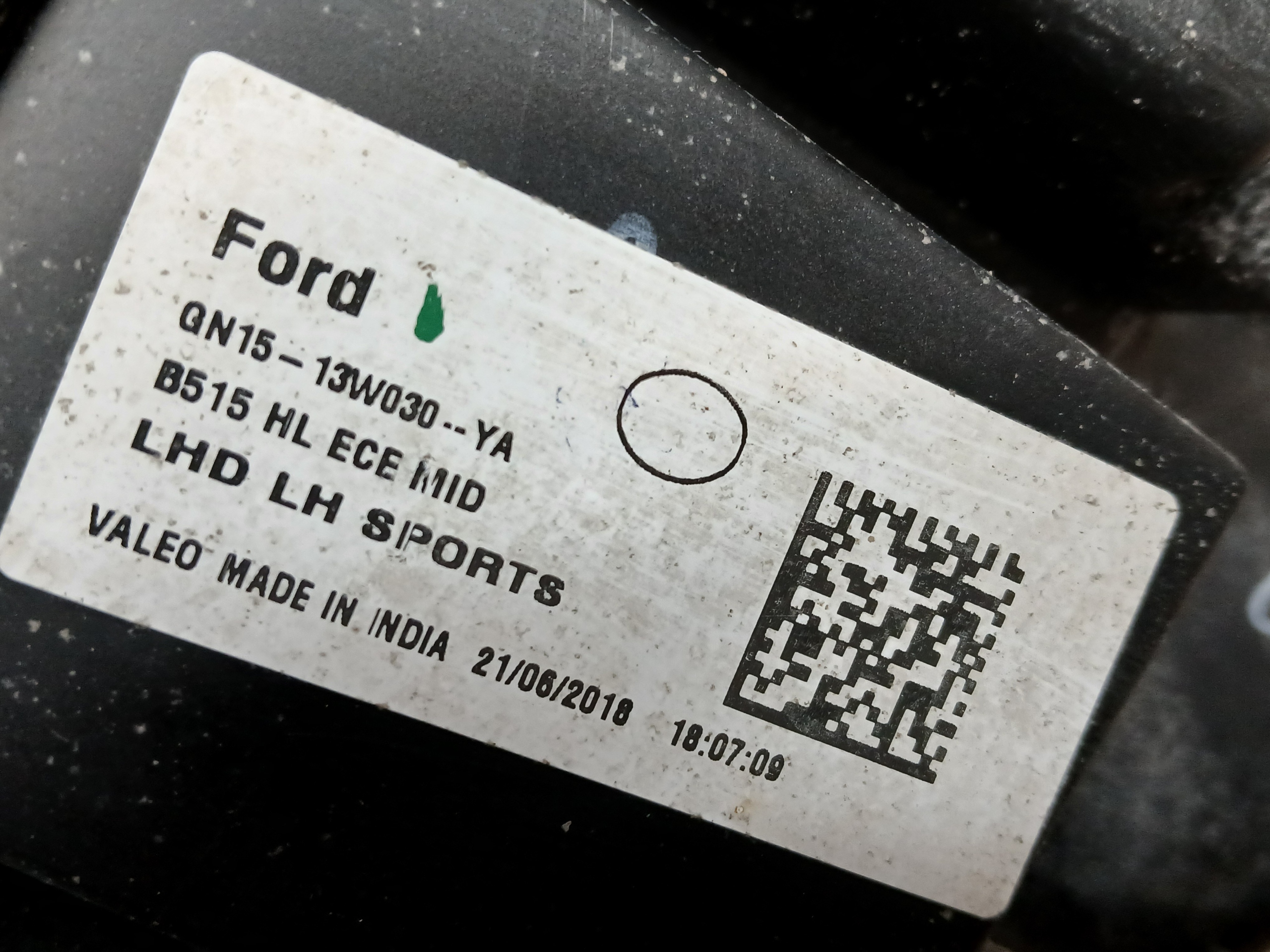 light front left FORD ECOSPORT LIFT lens LED GN15-13W030-YA