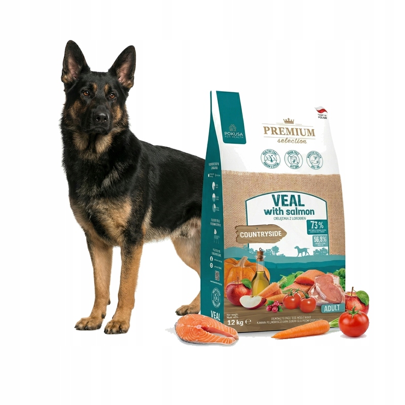 Pokusa Cielęcina Z Łososiem Adulty 12kg Dla Dorosłych Psów Bez Zbóż Premium