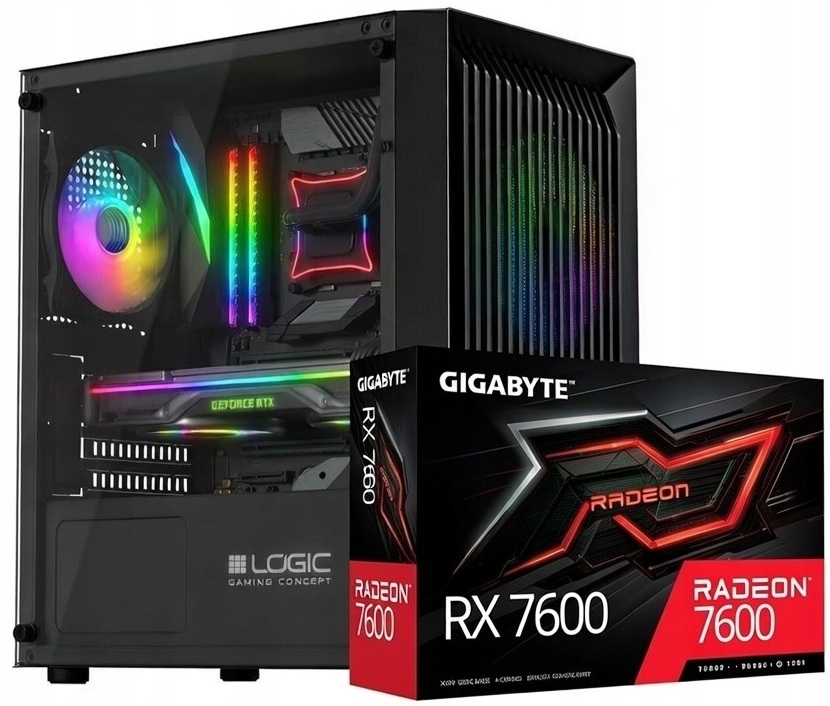 Najtańszy Gamingowy Ryzen 5 5500 / RX7600 / 16GB RAM / SSD 480GB / WiFi