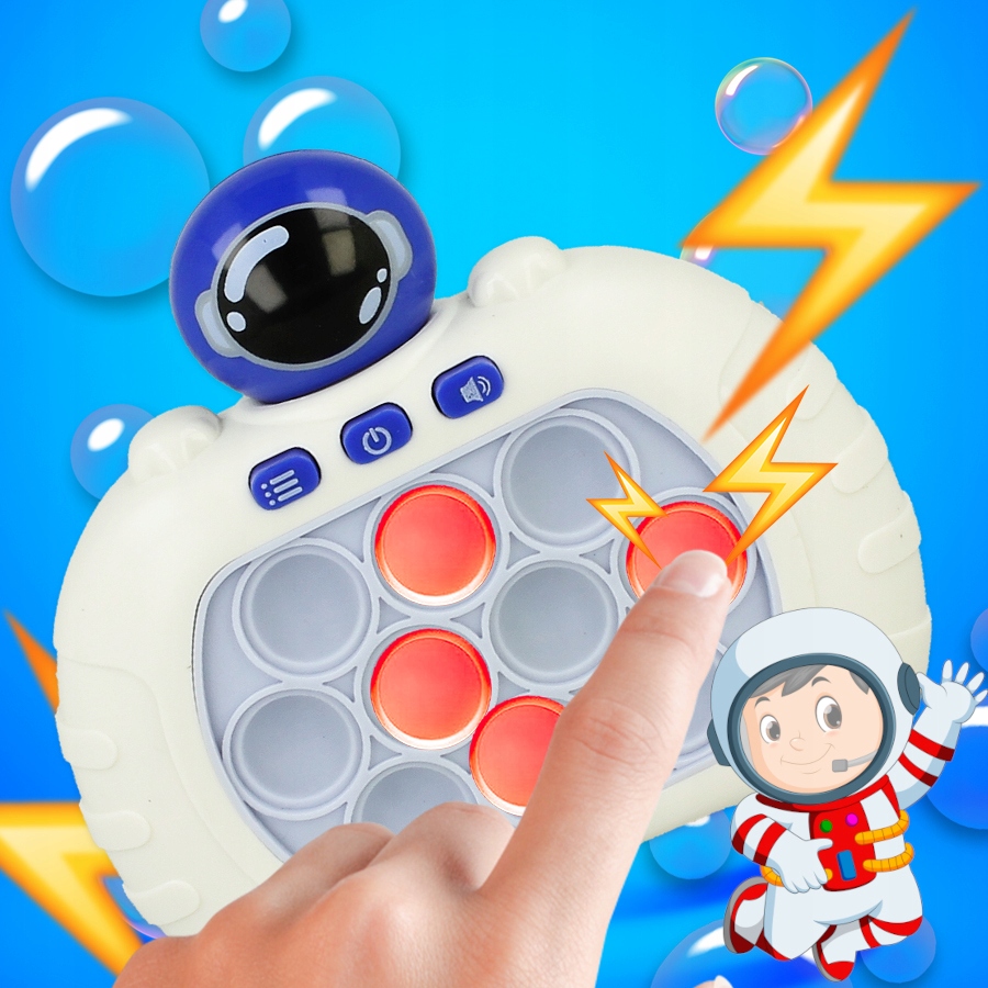 GRA POP IT KONSOLA ELEKTRYCZNA ANTYSTRESOWA GIERKA ZRĘCZNOŚCIOWA POPIT LED Wiek dziecka 3 lata +